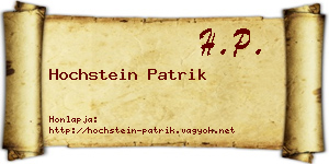 Hochstein Patrik névjegykártya